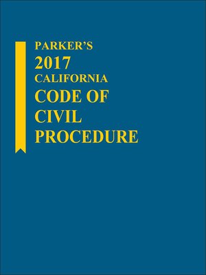 cover image of Parker's California Code of Civil Procedure